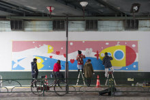 Vantan（バンタン）公式ブログ-恵比寿駅高架下壁面デザイン作業